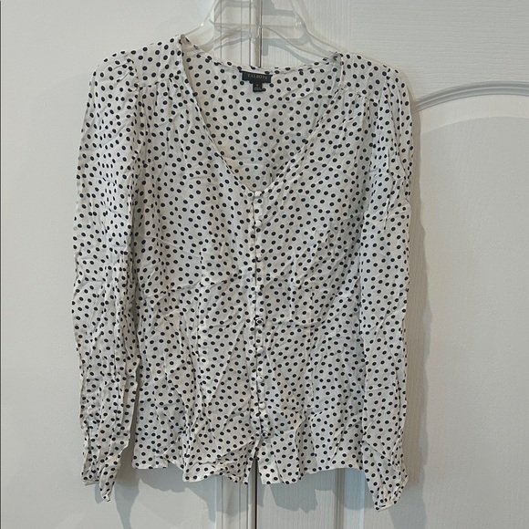 Talbots Black and White Polka Dot Blouse - Picture 1 of 4